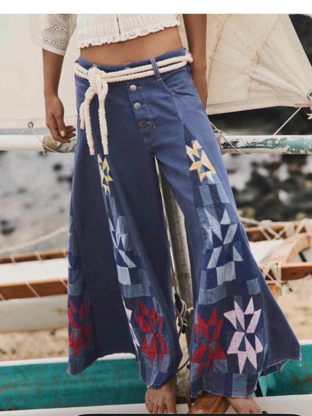 Free People Kaleidoscope Wide Leg Jeans - Picture 3 of 5